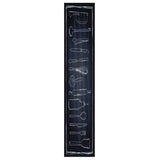 Vidaxl keuken vloerkleed zwart 300 x 60 cm fluweel