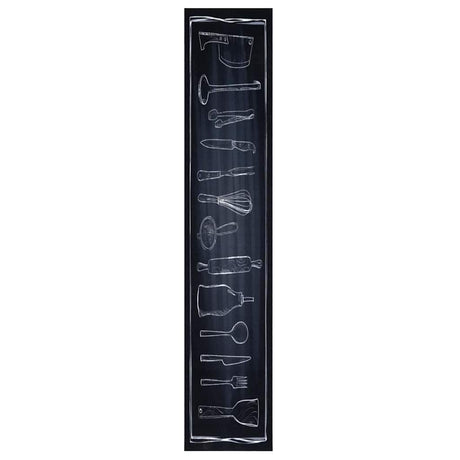 Vidaxl keuken vloerkleed zwart 300 x 60 cm fluweel
