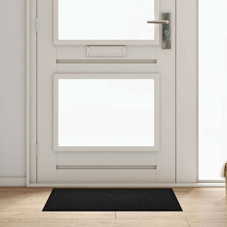 Vidaxl deurmat zwart 60 x 40 x 1.2 cm teddy stof