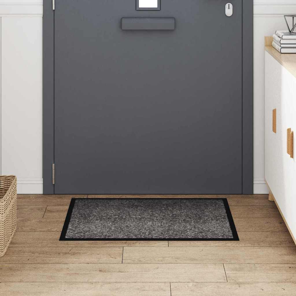 Vidaxl deurmat lichtgrijs 60 x 40 x 1.2 cm teddy stof