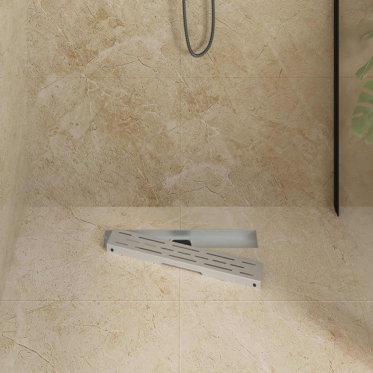 Vidaxl doucheafvoer glasdeksel met 360° sifon zilver 50 cm