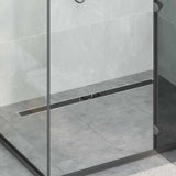 Vidaxl doucheafvoer glasdeksel met 360° sifon zwart 100 cm