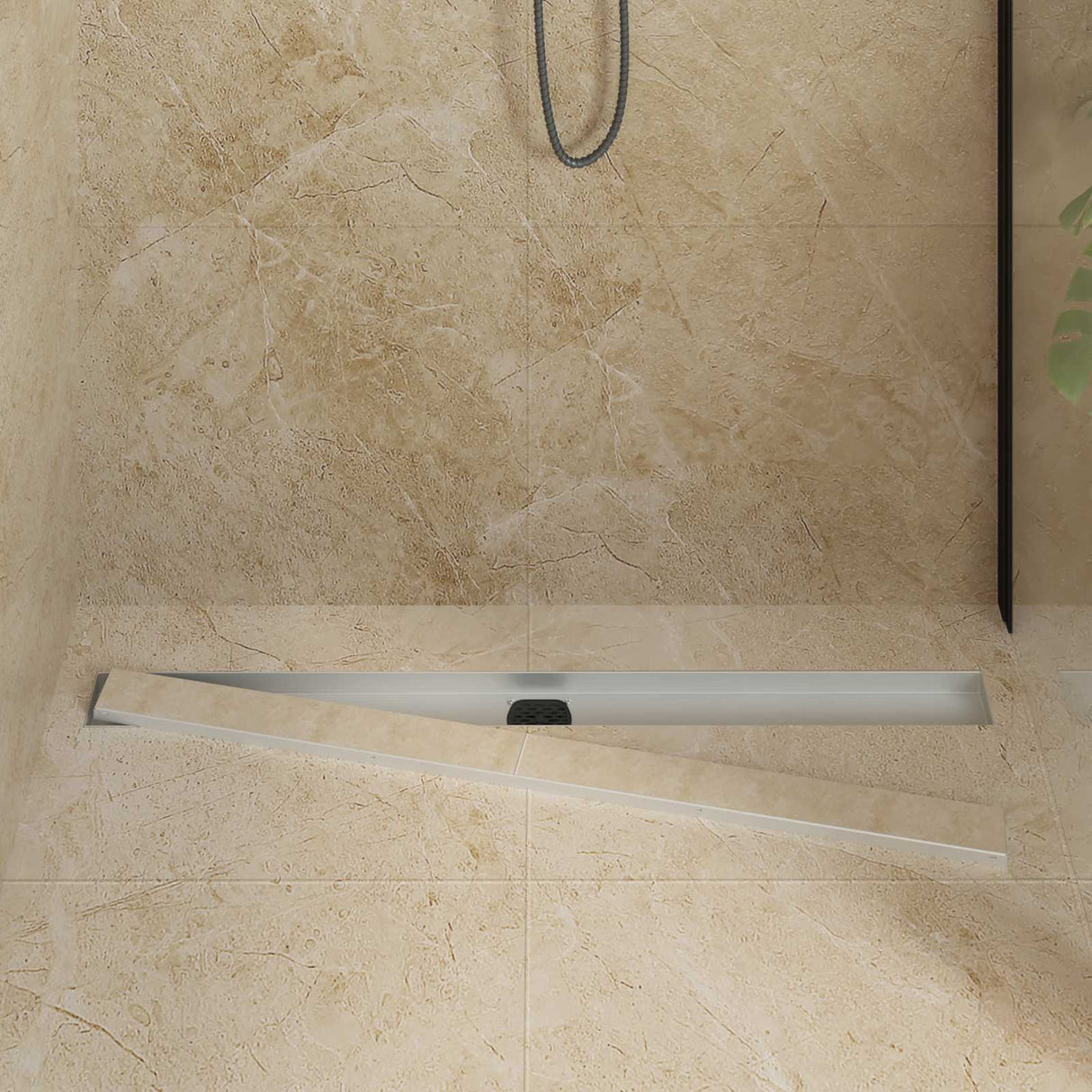 Vidaxl doucheafvoer 2-in-1 met 360° sifon zilver 100 cm