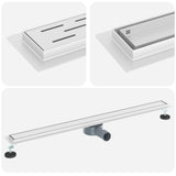 Vidaxl doucheafvoer 2-in-1 met 360° sifon zilver 100 cm