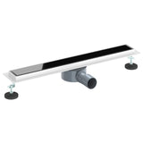 Vidaxl doucheafvoer glasdeksel met 360° sifon zwart 60 cm