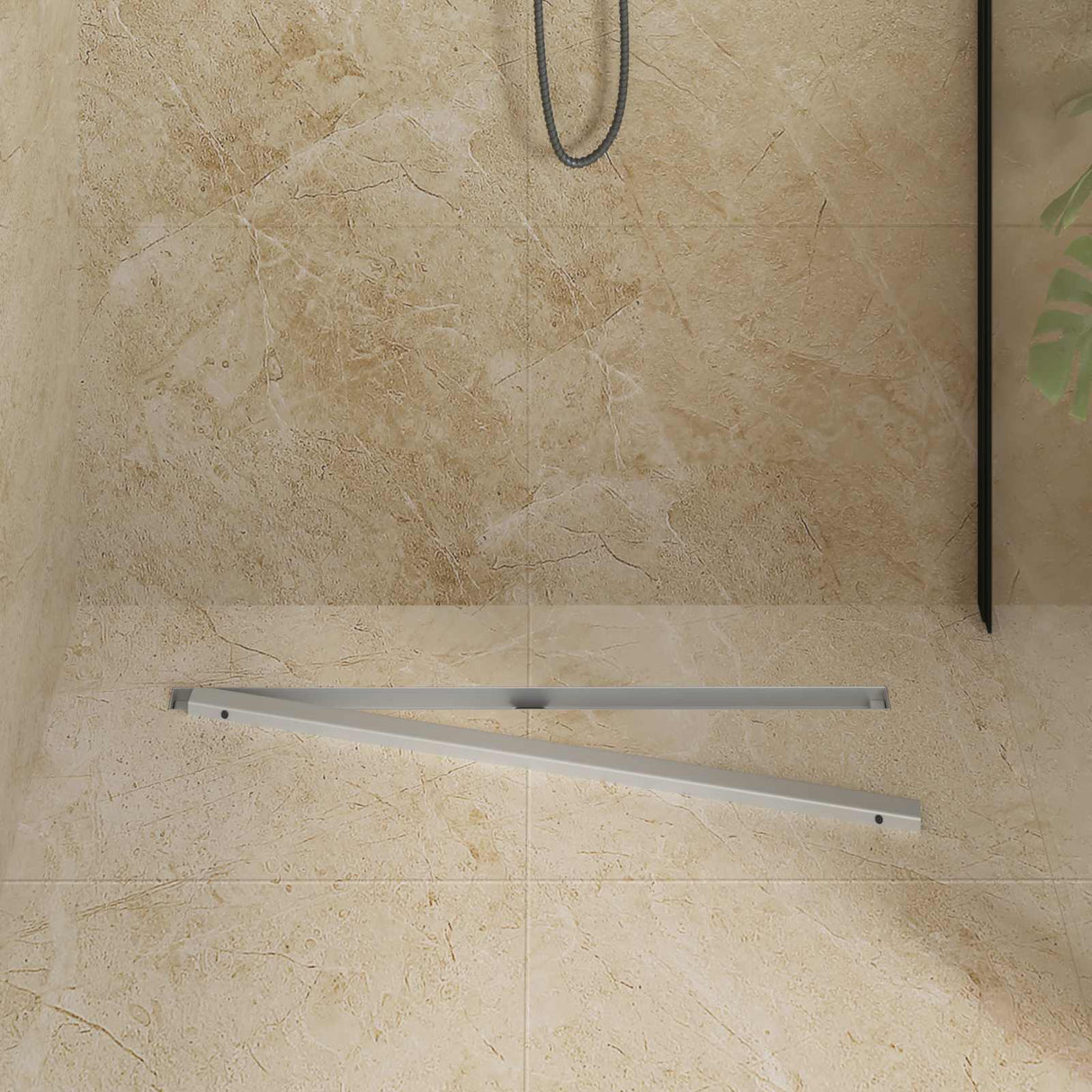 Vidaxl 360° doucheafvoer met slank model zilver 80 cm