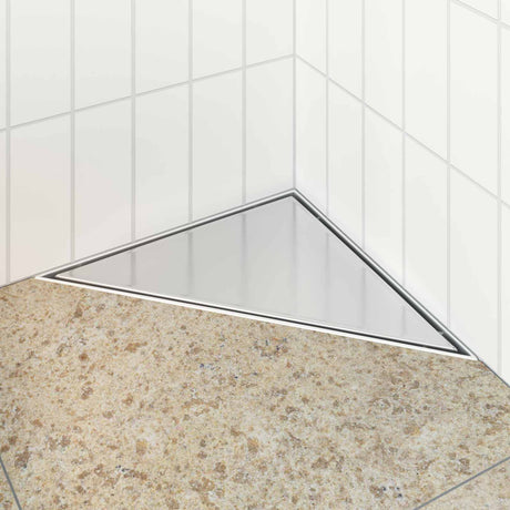Vidaxl 2 in 1 driehoek doucheafvoer zilver 32 x 32 x 7,5 cm