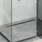 Vidaxl doucheafvoer glasdeksel met 360° sifon zwart 90 cm