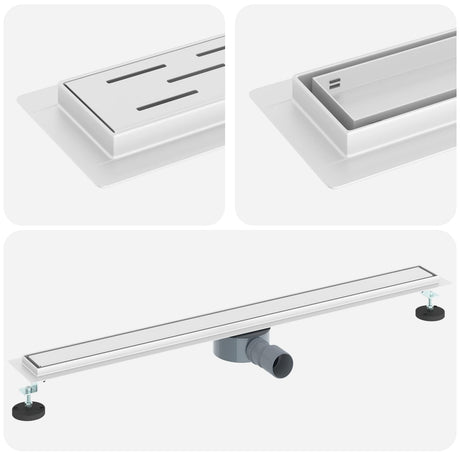 Vidaxl doucheafvoer 2-in-1 met 360° sifon zilver 90 cm