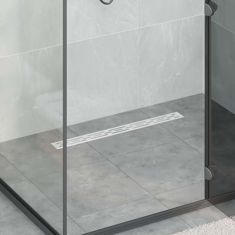 Vidaxl doucheafvoer met lijndesign zilver 80 cm roestvrij staal 304