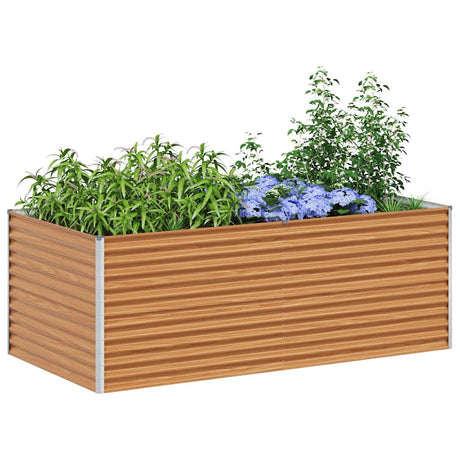 Vidaxl verhoogde plantenbak 195 x 100 x 68 cm gegalvaniseerd staal