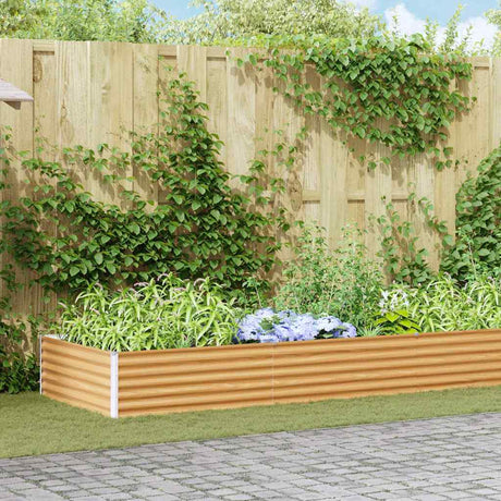 Vidaxl verhoogde plantenbak 485 x 100 x 36 cm gegalvaniseerd staal