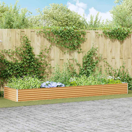 Vidaxl verhoogde plantenbak 390 x 100 x 36 cm gegalvaniseerd staal