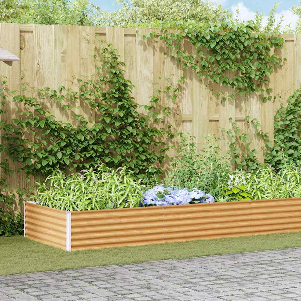Vidaxl verhoogde plantenbak 775 x 100 x 36 cm gegalvaniseerd staal