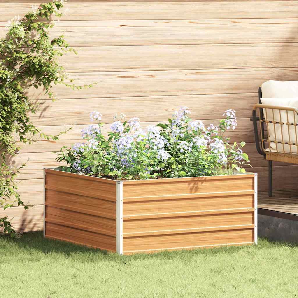 Vidaxl verhoogde plantenbak licht bruin 100 x 100 x 45 cm