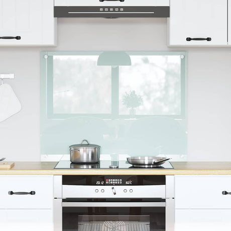 Vidaxl keuken achterwand wit 80 x 60 cm gehard glas