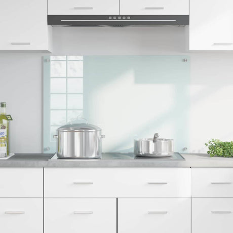 Vidaxl keuken achterwand wit 90 x 60 cm gehard glas