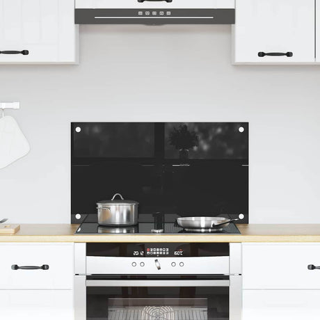 Vidaxl keuken achterwand zwart 70 x 40 cm gehard glas
