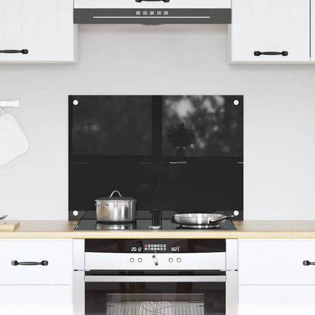 Vidaxl keuken achterwand zwart 70 x 50 cm gehard glas