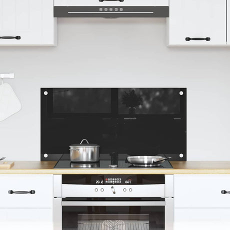 Vidaxl keuken achterwand zwart 80 x 40 cm gehard glas