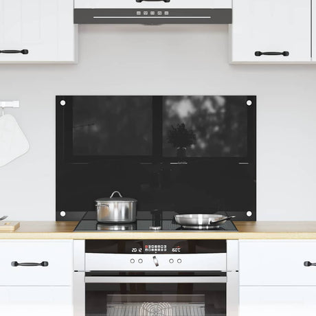 Vidaxl keuken achterwand zwart 80 x 50 cm gehard glas