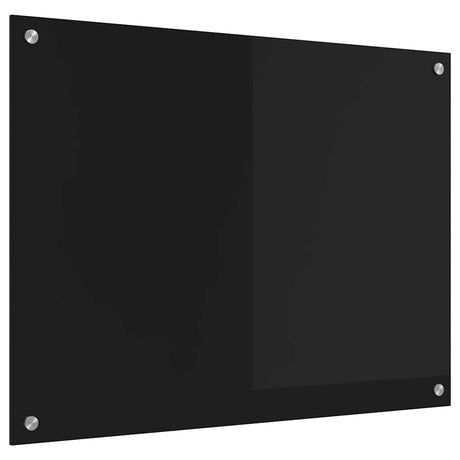 Vidaxl keuken achterwand zwart 80 x 60 cm gehard glas