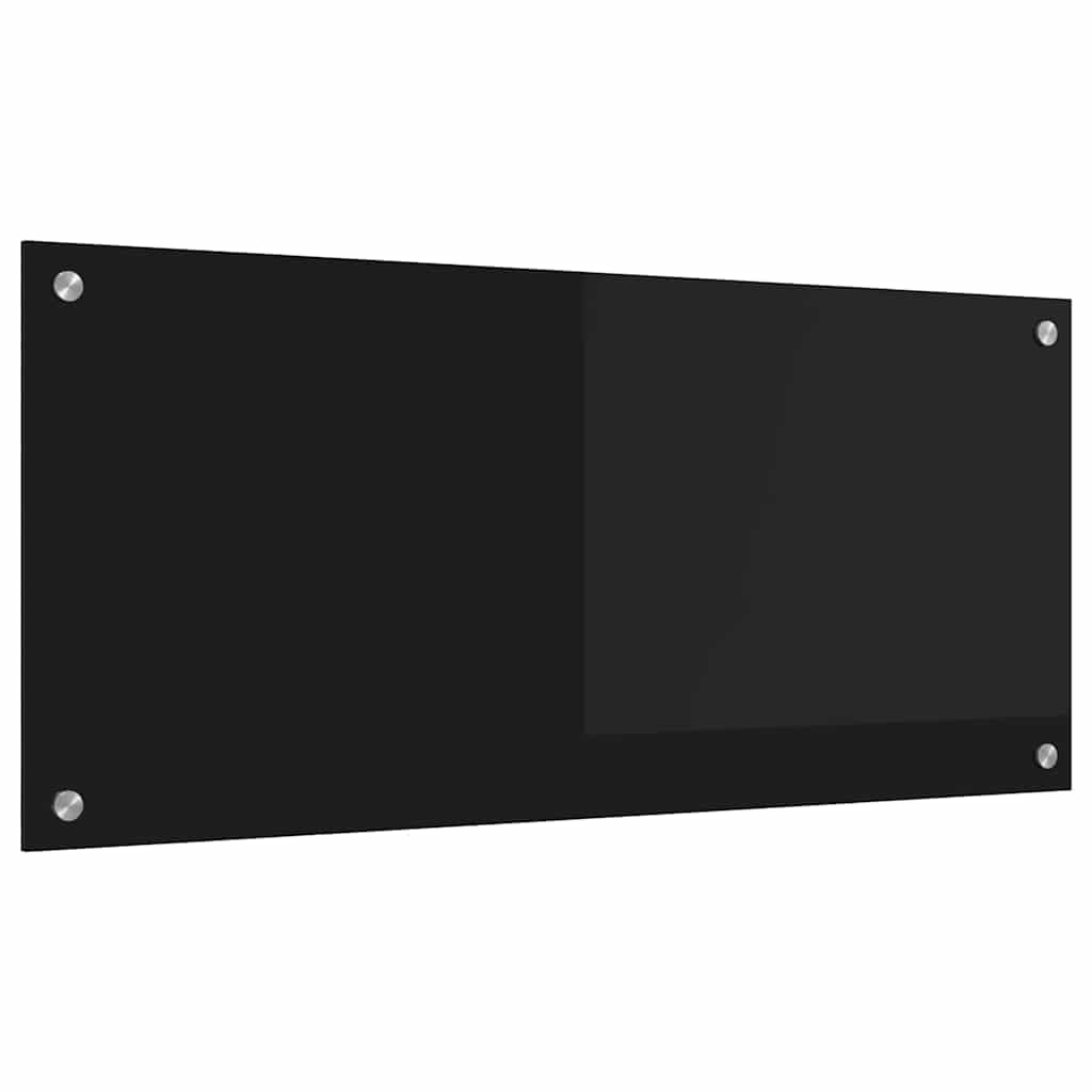 Vidaxl keuken achterwand zwart 90 x 40 cm gehard glas