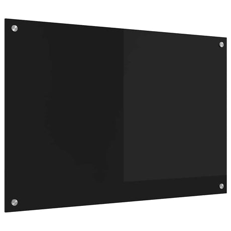 Vidaxl keuken achterwand zwart 90 x 60 cm gehard glas