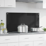 Vidaxl keuken achterwand zwart 100 x 50 cm gehard glas