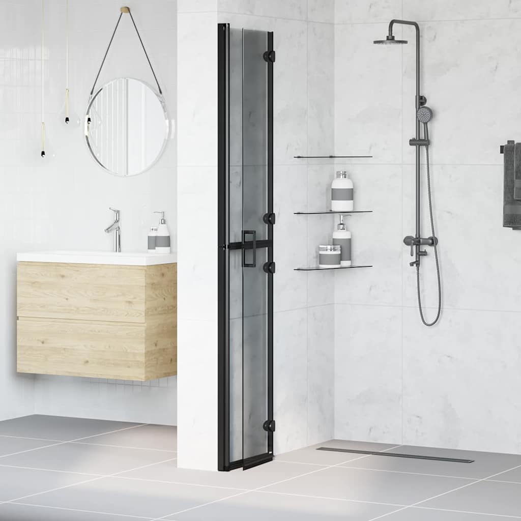 Vidaxl inloopdouchewand zwart 90 x 6.5 x 190 cm