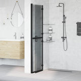 Vidaxl inloopdouchewand zwart 90 x 6.5 x 190 cm