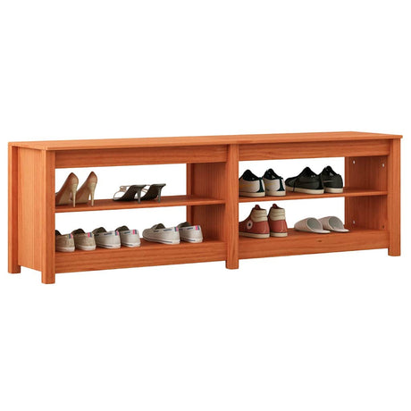 Vidaxl schoenenbank met plank met opslag wasbruin 160 x 36,5 x 50 cm