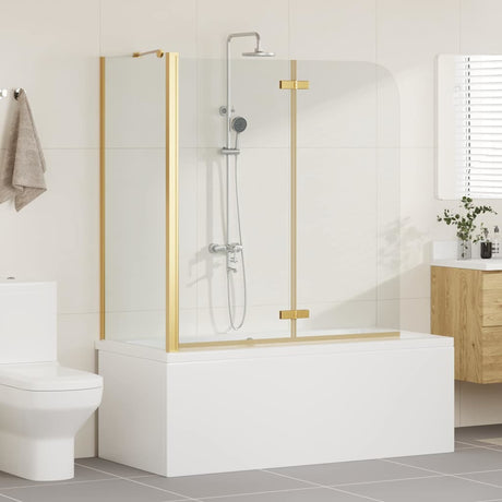 Vidaxl douche omhulsel goud 120 x 68 x 130 cm esg-glas en aluminium