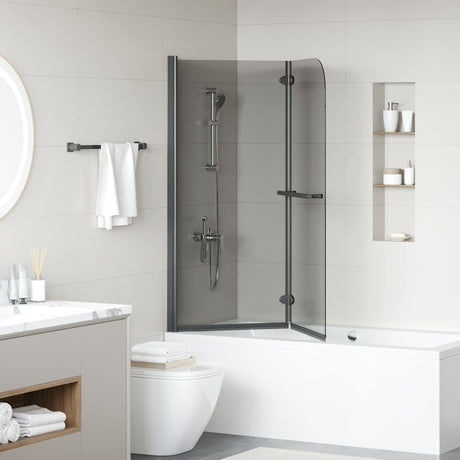 Vidaxl douche omhulsel zwart 95 x 140 cm esg-glas en aluminium