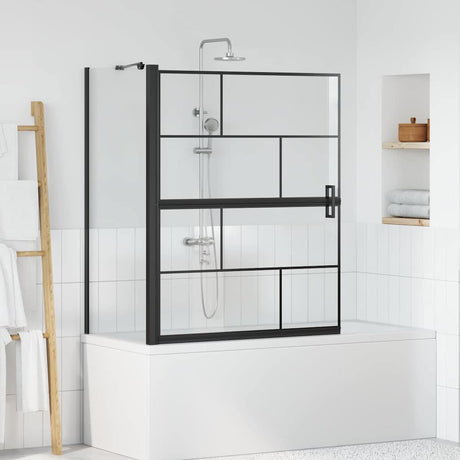 Vidaxl bad douchescreen zwart en transparant 116 x 68 x 128 cm