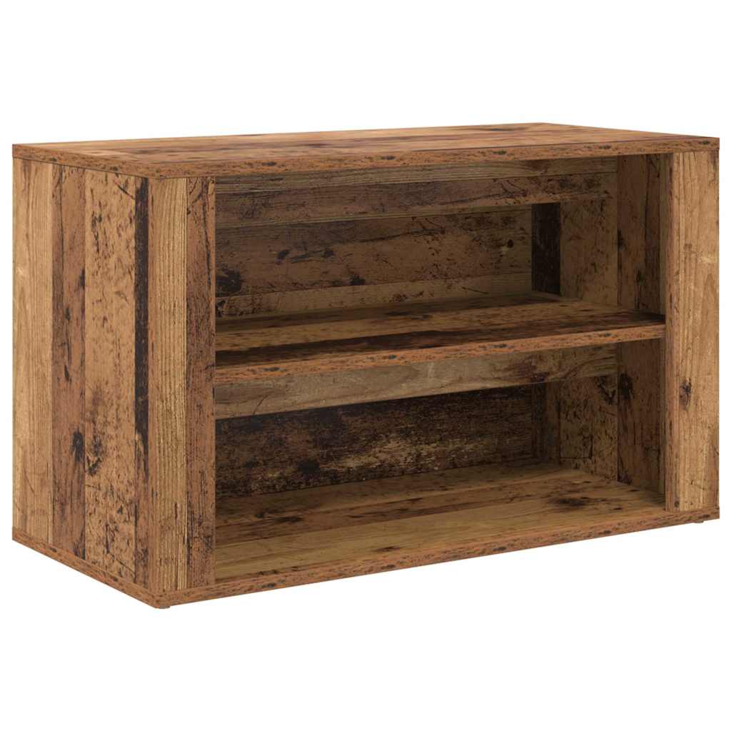 Vidaxl schoenenrek met plank oud hout 75 x 35 x 45 cm bewerkt hout