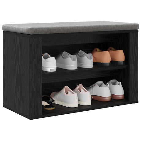 Vidaxl schoenenrek met plank zwart eiken 75 x 35 x 45 cm bewerkt hout