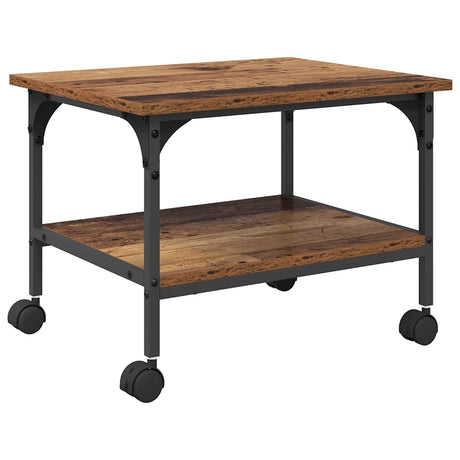 Vidaxl printerstand oud hout 50 x 40 x 38 cm bewerkt hout