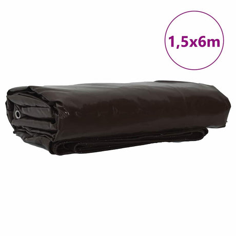 Vidaxl zeil 650g m² bruin 1,5 x 6 m canvas met pvc-coating