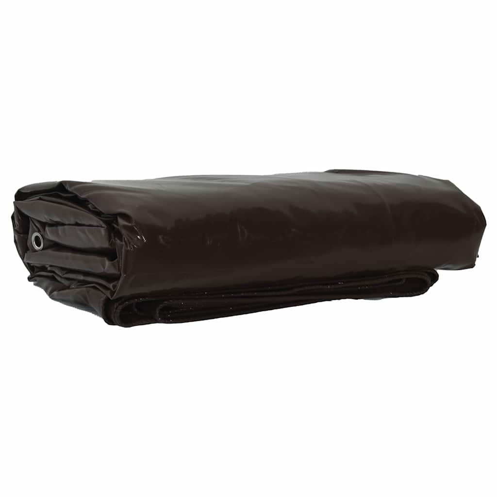Vidaxl zeil 650g m² bruin 5 x 5 m canvas met pvc-coating