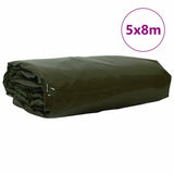 Vidaxl zeil 650g m² olijf groen 5 x 8 m canvas met pvc-coating