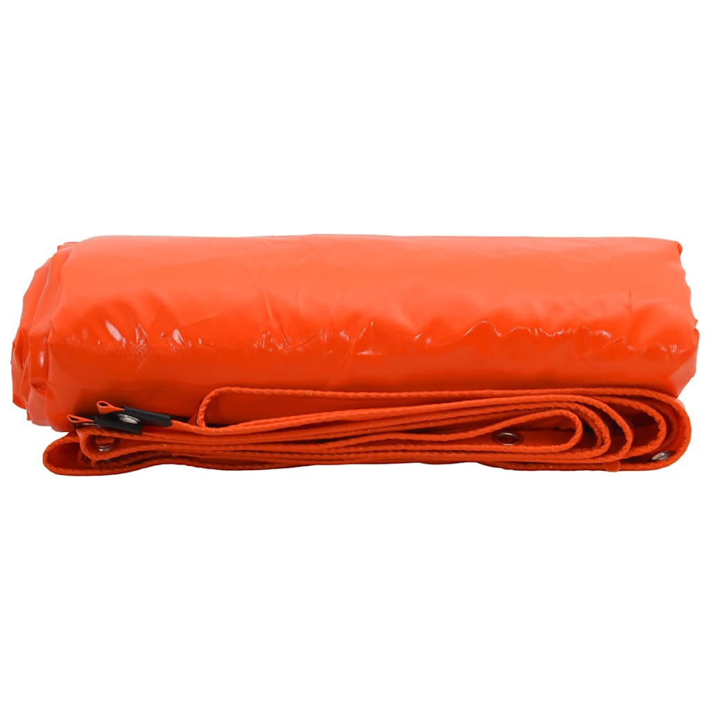Vidaxl zeil 650g m² oranje 4 x 4 m canvas met pvc-coating