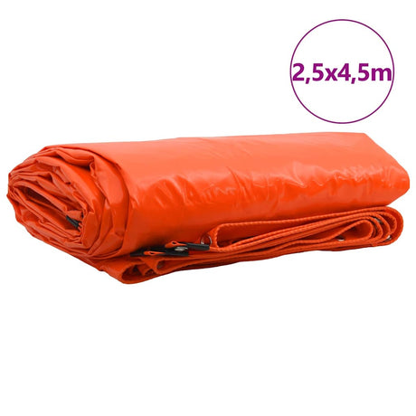 Vidaxl zeil 650g m² oranje 2,5 x 4,5 m canvas met pvc-coating