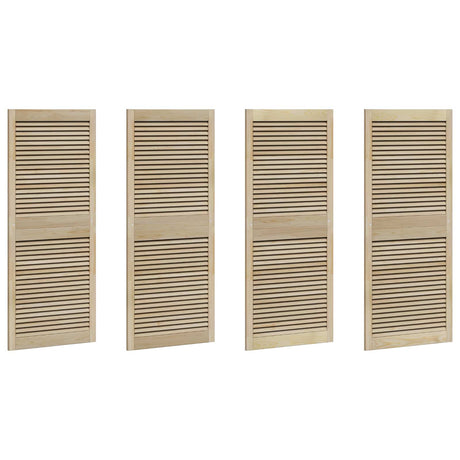 Vidaxl kastdeur 4 pcs naturel 140,5 x 2,1 x 59,5 cm massief grenenhout