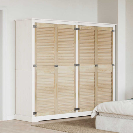 Vidaxl kastdeur 4 pcs naturel 201 x 2,1 x 49,5 cm massief grenenhout