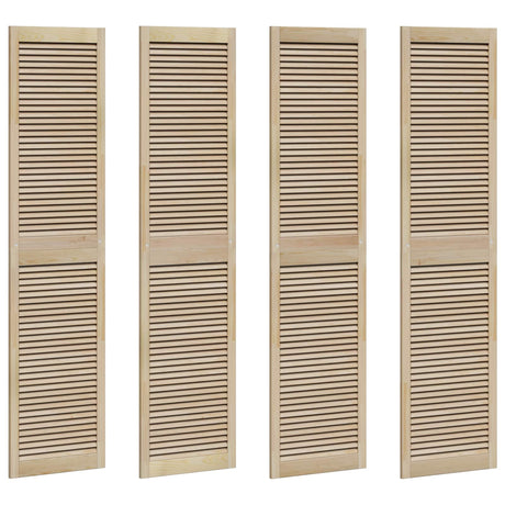 Vidaxl kastdeur 4 pcs naturel 201 x 2,1 x 49,5 cm massief grenenhout