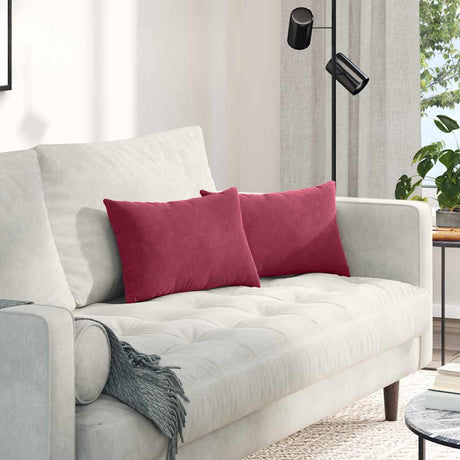 Vidaxl sofa kussens 2 stuks wijnrood 50 x 30 cm cordstof