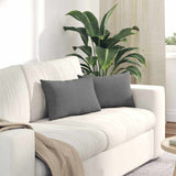 Vidaxl sofa kussens 2 stuks donkergrijs 50 x 30 cm stof