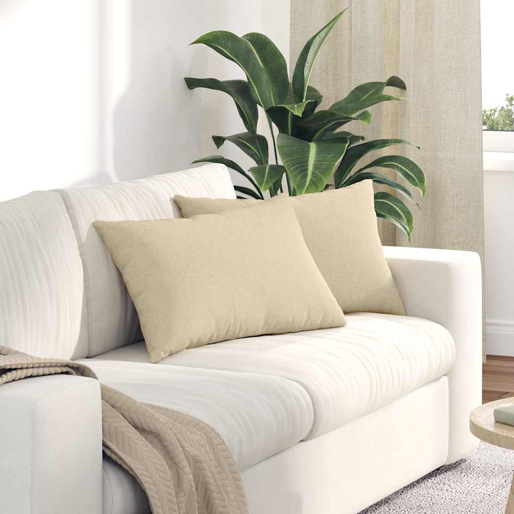 Vidaxl sofa kussens 2 pcs crème 60 x 40 cm stof
