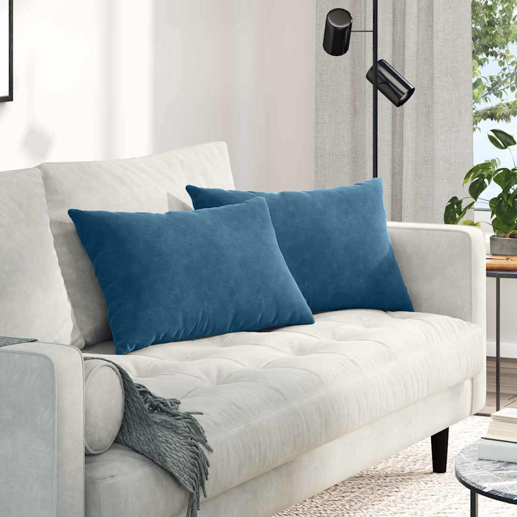 Vidaxl sofa kussens 2 stuks blauw 60 x 40 cm cordstof
